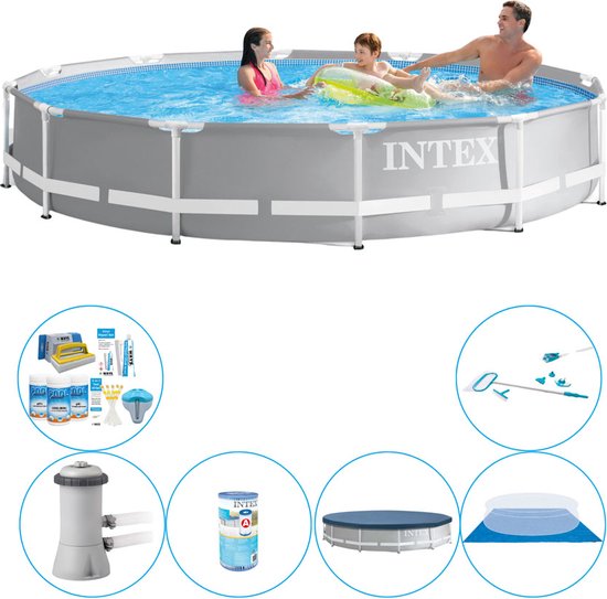 Prism Frame Rond 366x76 cm - Piscine Avec Accessoires de vêtements pour bébé