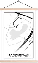 Posterhanger incl. Poster 40x60 cm - Schoolplaat - Kaart - Plattegrond - Stadskaart - Zandenplas - Textielposter - Blanke latten - Plattegrond