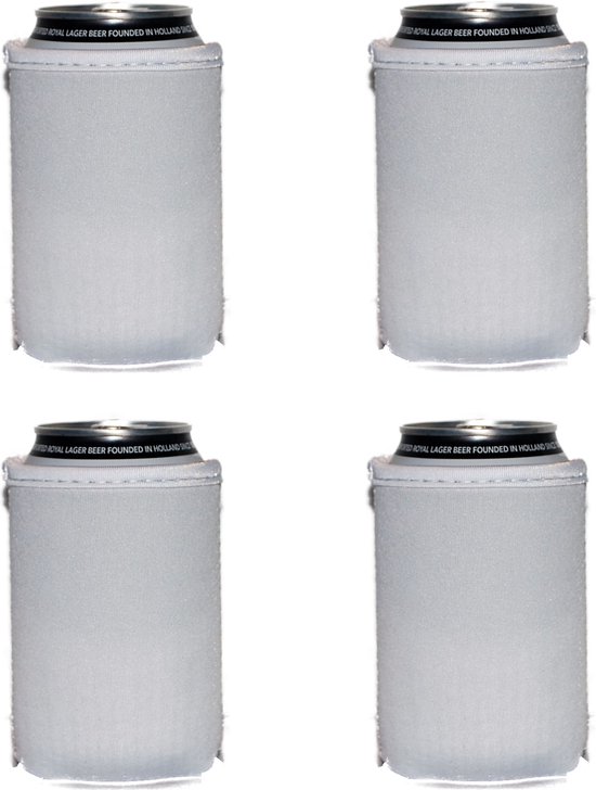 4 st. Bier - frisdrank blik Koelhoudhoesjes - Exclusief Wit - bierblik koelhoudhoesjes - 4 stuks