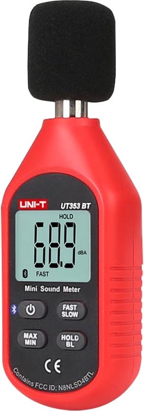 UNI-T UT353-BT geluid decibel meter met condensator microfoon, LCD display, Bluetooth met gratis smartphone app - UNI-T