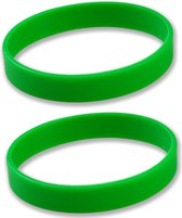Set van 6x stuks siliconen armband groen