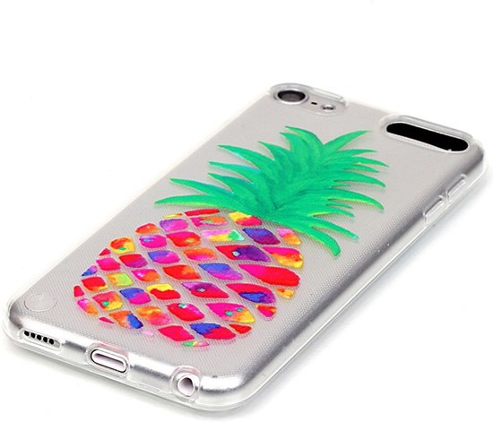 Peachy Doorzichtig ananas hoesje iPod Touch 5 6 7 Silicone pineapple case Kleurrijk - Peachy