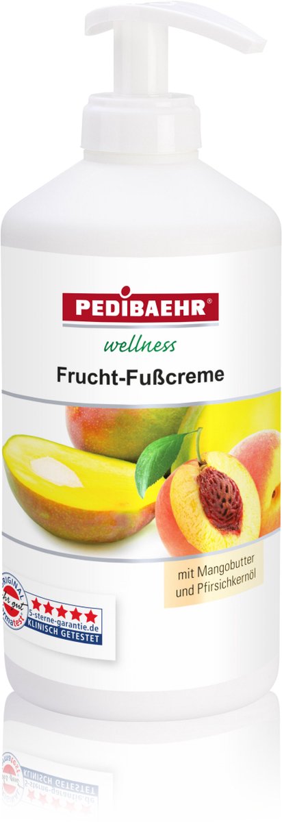PEDIBAEHR - Voetcrème - Mango-Perzik - 11551 - 500 ml - Wellness - Vegan -