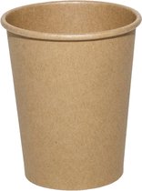 Kartonnen Koffiebeker 8oz 240ml bruin +witte deksels + 5 Koffiekoejes- 100 Stuks - wegwerp papieren bekers - drinkbekers - milieuvriendelijk