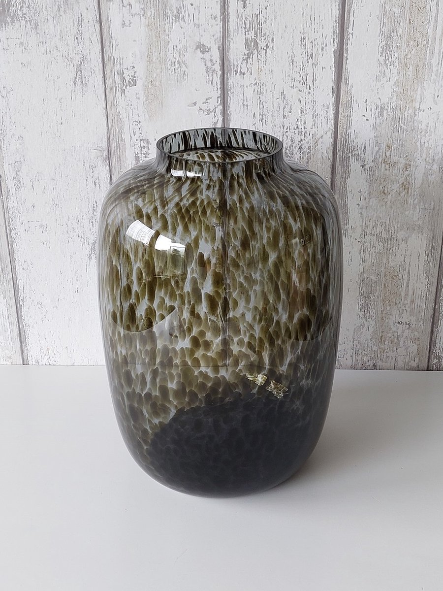 Cheetah vaas Grey model Kara S - H29 cm - glazen vaas - Vase the World - glas