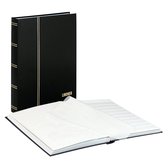 Lindner 1161 Postzegelalbum - Zwart - groot formaat 32 witte blz. - Luxe - postzegels - insteekalbum - stock - stockboek