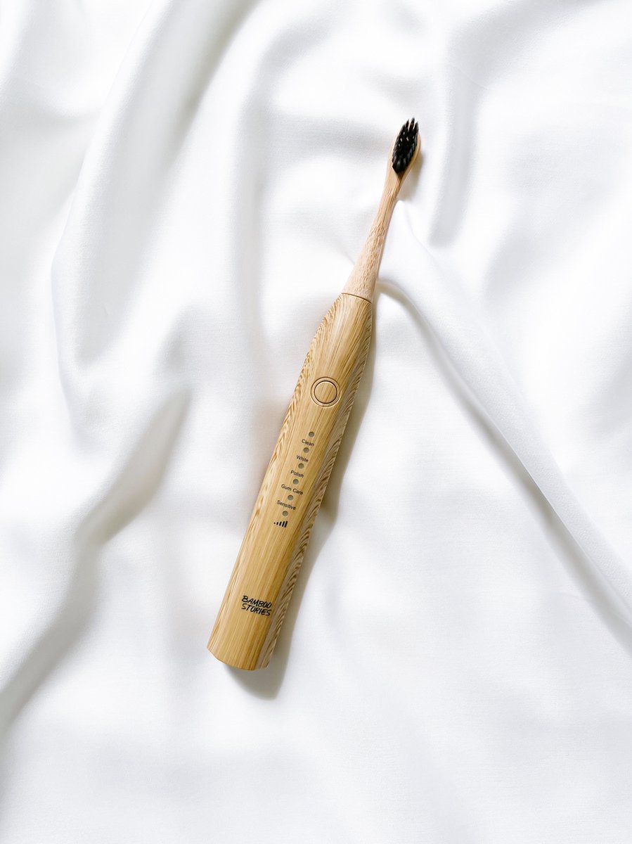 BambooBrush Elektrische Bamboe Tandenborstel met 3 Opzetstukjes - afbeelding 3