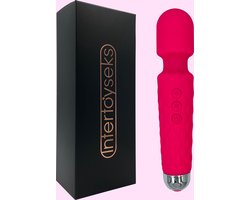 Intertoyseks Magic Wand Vibrator – Clitorisstimulator – 20 Modi & 8 Snelheden – Stil – USB-Oplaadbaar – Waterdicht – Roze