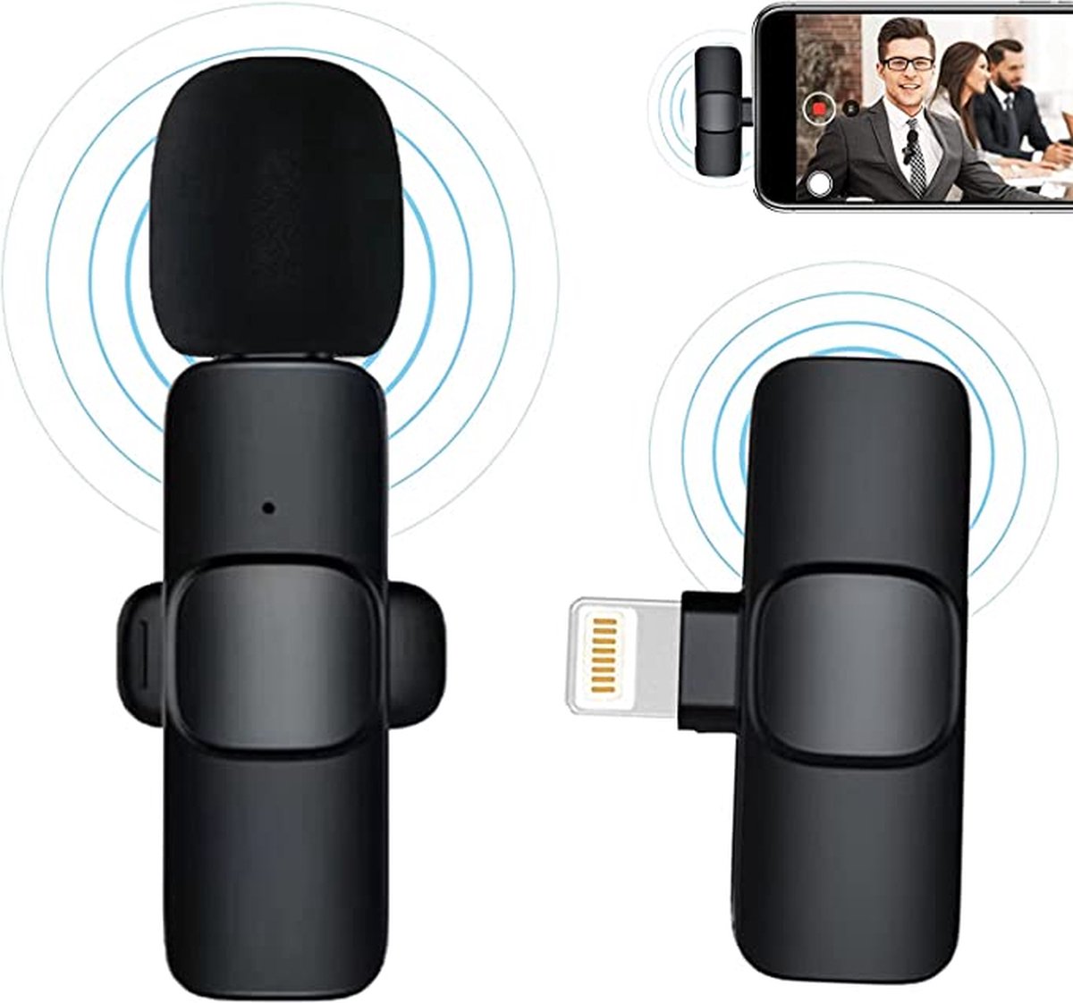Draadloze Microfoon - Tiktok - Lavalier Microfoon - Draadloze Microfoonset - USB C en Iphone
