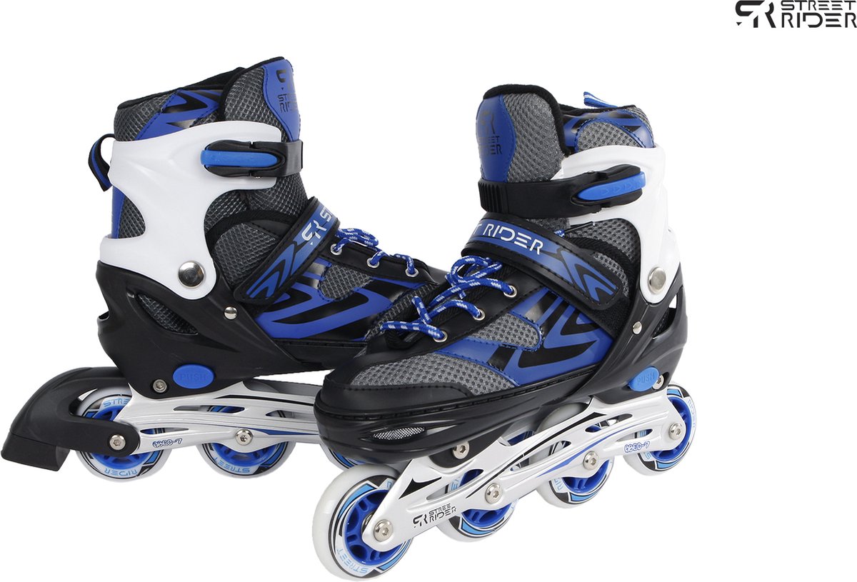 Street Rider Inline Skates - Verstelbaar - Skeeler - Blauw/ Zwart - Maat 39/42