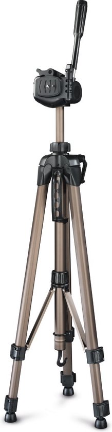 Bronzen Hama Star 63 statief, deels uitgeschoven, met zwarte klemmen.