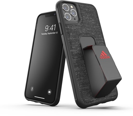 adidas grip case standaard valbestendig TPU hoesje geschikt voor iPhone 11 Pro Max - Zwart Rood