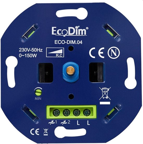 Wierook Beyond evalueren Basic LED Dimmer Inbouw - Fase Afsnijding, 0-150W, Druk-draai schakelaar,  Draaidimmer... | bol.com