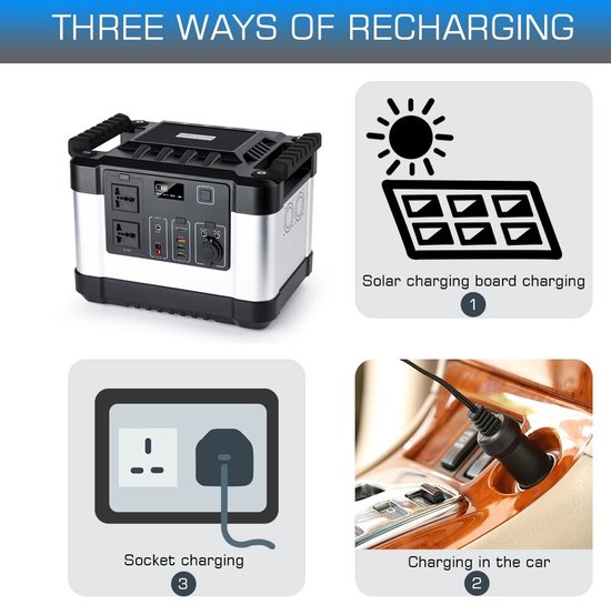 1000W 300Ah Power Station Solar Generator jump starter Power