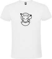 Wit T-shirt ‘Pikachu in Pokeball’ Zwart Maat M