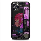 iPhone 13 Telefoonhoesje LED - Cyberpunk Anime Girl