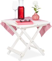 Relaxdays petite table pliante - table de jardin en bois - table d'appoint pliable - balcon - table de chevet