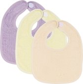 Meyco 3-pack slabbetjes basic badstof  - Soft Lilac/Soft Yellow/Soft Peach