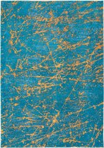 Vloerkleed Louis de Poortere Stellar Mad Men 9218 Lightning Turquoise Vloerkleed - 280x390  -  -  Tapijt -  -