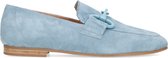 Manfield - Dames - Lichtblauwe suède loafers - Maat 38