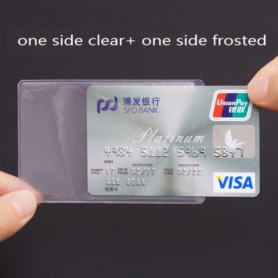 Mislukking Aantrekkingskracht Voorkeursbehandeling ID-kaarthoesje / beschermhoesje 10 Pack (één zijde transparant één zijde  helder) /... | bol.com
