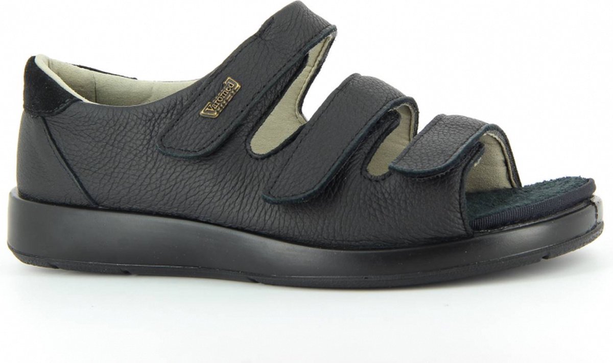 Luxe sandaal (verbandschoen)mt:38 zwart Rendierleder (met CE-keurmerk) merk: Varomed model: Kokkola therapieschoen