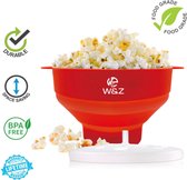 W&Z Popcorn Maker - Siliconen Popcorn Popper Simpel & Opvouwbaar - Rood