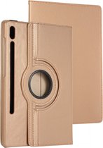Geschikt voor Samsung Galaxy Tab S7 Hoesje - 11 inch - Tab S8 Hoesje - Draaibare Book Case Goud