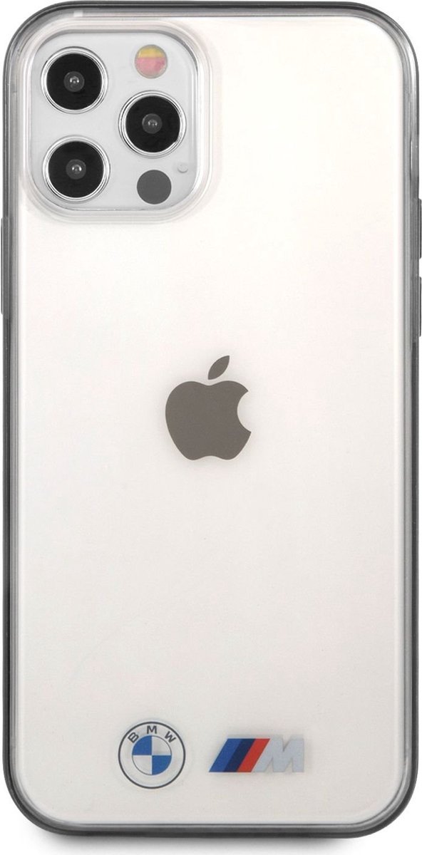 BMW M-Line Metallic Black Edges Back Cover - Geschikt voor Apple iPhone 12 Pro Max (6.7") - Transparant