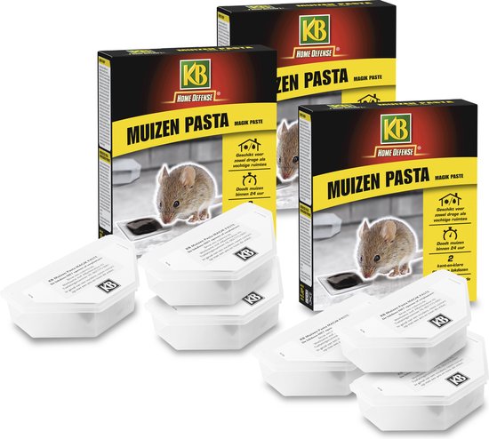 Foto: Kb home defense muizenlokdoos magik paste pasta muizenval muizen pasta 10g voldoende voor 70 muizen 3 x 2 stuks muizengif werkt binnen 24 uur voordeelverpakking