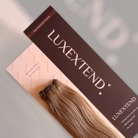 LUXEXTEND Weave Hair Extensions #6 | Human hair Brown | Human Hair Weave | cm - 100... | bol.com