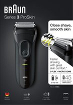 Braun Series 3 Scheerapparaat Voor Mannen, ProSkin, Elektisch Scheerapparaat, 3020s, Zwart