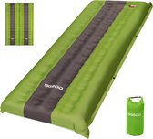 SGODDE Opblaasbare Slaapmat Luchtbedden voor 1 Personen-Kamperen Slaapmatten-Lichtgewicht Campingmat-voor Volwassenen en Kinderen-met Opbergtas-190*60cm-Groen Grijs