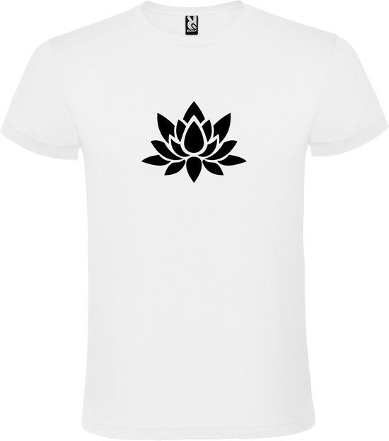 T shirt Wit avec imprimé "fleur de lotus" Zwart taille XXXL