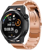 Stalen Smartwatch bandje - Geschikt voor Strap-it Huawei Watch GT Runner metalen bandje - rosé goud - GT Runner - 22mm - Strap-it Horlogeband / Polsband / Armband