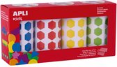 APLI Kids | Zeshoekige stickers 20mm - 4 kleuren