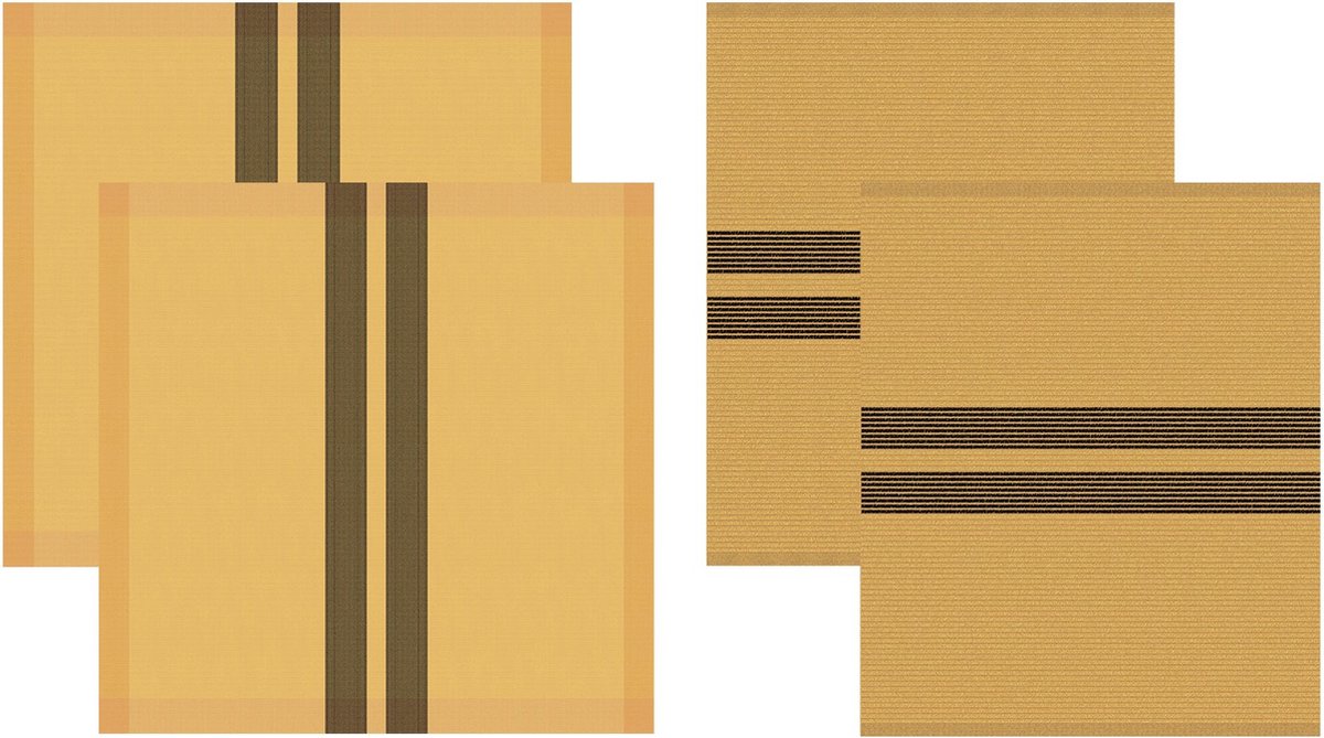 DDDDD 2x theedoek + 2x keukendoek Baxter - Ochre