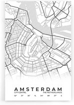 Walljar - Stadskaart Amsterdam Centrum - Muurdecoratie - Poster