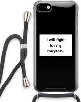 Case Company® - iPhone SE 2020 hoesje met Koord - Fight for my fairytale - Telefoonhoesje met Zwart Koord - Extra Bescherming aan alle Kanten en Over de Schermrand