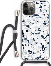 Case Company® - iPhone 12 Pro hoesje met Koord - Terrazzo N°1 - Telefoonhoesje met Zwart Koord - Extra Bescherming aan alle Kanten en Over de Schermrand