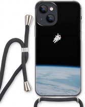 Case Company® - iPhone 13 hoesje met Koord - Alone in Space - Telefoonhoesje met Zwart Koord - Extra Bescherming aan alle Kanten en Over de Schermrand
