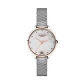 Lee Cooper LC07039.520 - Horloge - Analoog - Dames - Vrouwen - Milanese band - Zilverkleurig - Rosékleurig