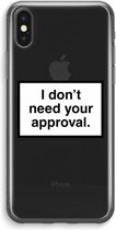 Case Company® - iPhone XS Max hoesje - Don't need approval - Soft Cover Telefoonhoesje - Bescherming aan alle Kanten en Schermrand