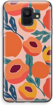 Case Company® - Samsung Galaxy A6 (2018) hoesje - Perzik - Soft Cover Telefoonhoesje - Bescherming aan alle Kanten en Schermrand