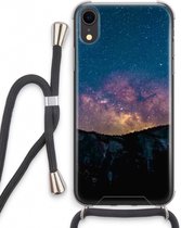 Case Company® - iPhone XR hoesje met Koord - Travel to space - Telefoonhoesje met Zwart Koord - Extra Bescherming aan alle Kanten en Over de Schermrand