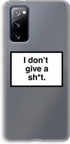 Case Company® - Samsung Galaxy S20 FE / S20 FE 5G hoesje - Don't give a shit - Soft Cover Telefoonhoesje - Bescherming aan alle Kanten en Schermrand