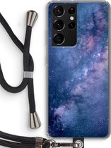 Case Company® - Samsung Galaxy S21 Ultra hoesje met Koord - Nebula - Telefoonhoesje met Zwart Koord - Bescherming aan alle Kanten en Over de Schermrand