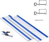 Altra- Geleiderail voor Cirkelzaag - Set van 2 - Zaaggeleider - Lineaire Rail - Gereedschap - Gereedschapset - 350 mm - Staal - Zilver