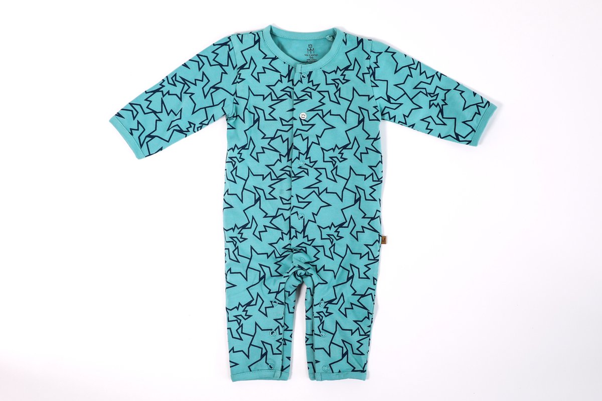 MXM Baby boxpak- Blauw- met Print- Katoen- Newborn- Onesie- Prematuur- Turquoise- Maat 50