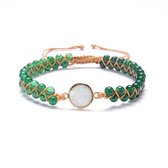 Nixnix - Bohemian Armband - Groene Onyx kleur met Opaal steen